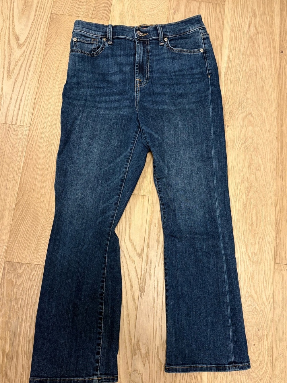 7 for all Mankind Dark Blue Slim Kick Jeans